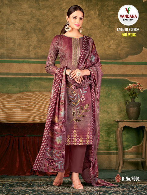 Vandana Karachi Express Vol 7 Regular Wear Wholesale Printed Cotton Dress Material
